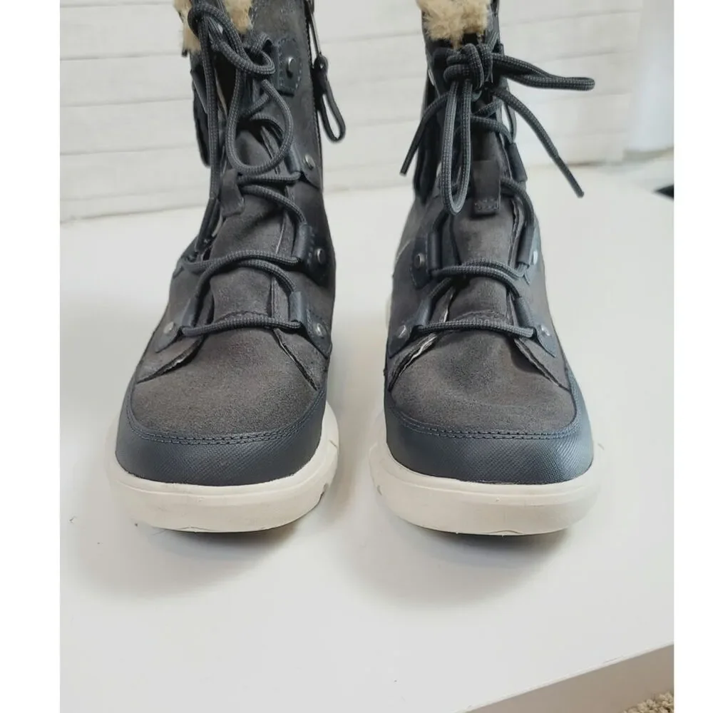 Sorel Explorer II Joan Faux Fur Waterproof Boot in Gray, sz 9.5
